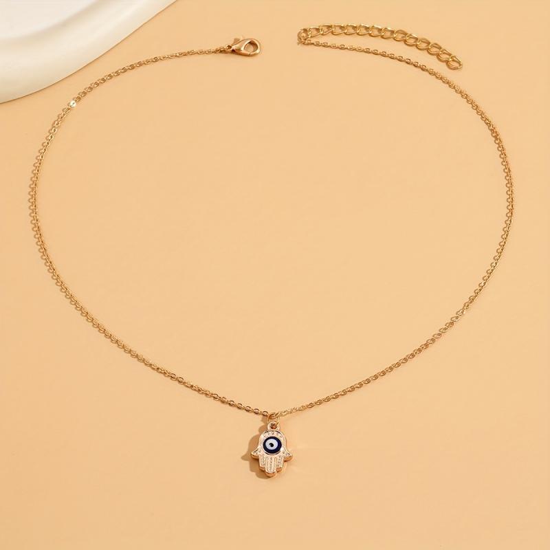1pc Women's Simple Eye Pendant Necklace Classic Good Luck Jewelry Neck Decoration For Women