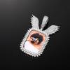 Creative Winged Square DIY Memory Photo Frame Pendant - Custom Hip Hop Necklace