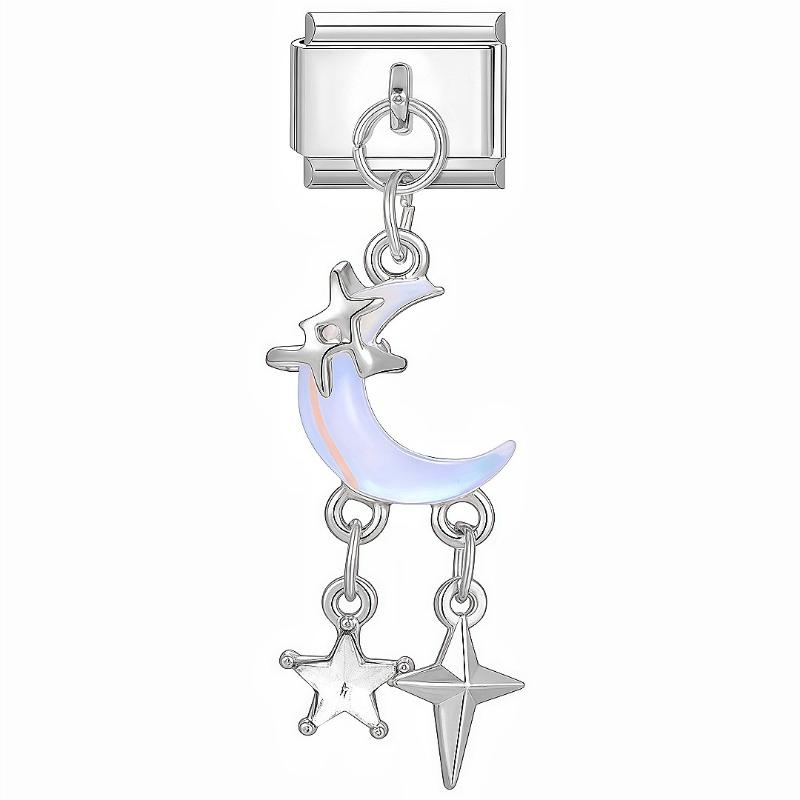 Italian Charm Bracelet Charms Dreamy Moon Butterfly Starfish Shell Pendant Diy Removable Module Link Bracelet Accessories Gifts