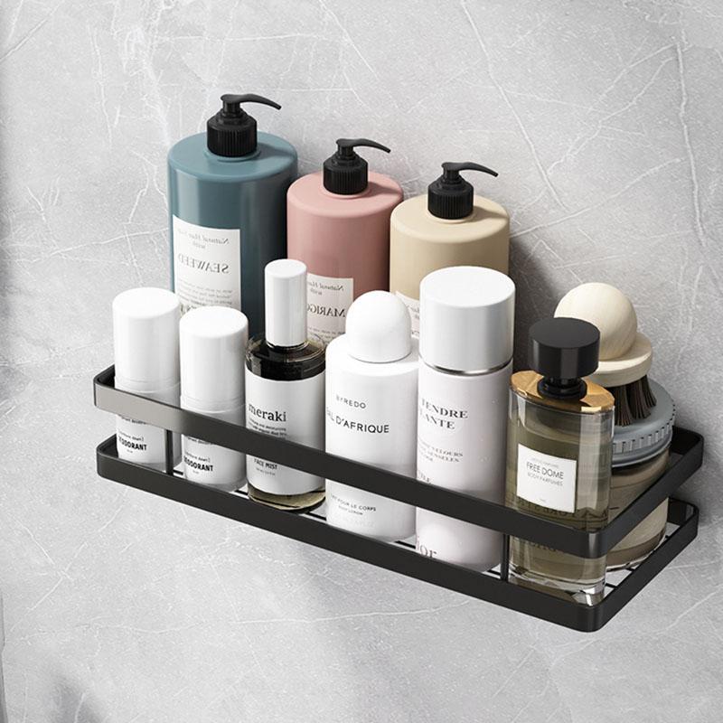 White/Black Bathroom Shelf Wall Mounted Shower Storage Rack Stainless Steel Bath Shampoo Holder Basket Holder Bath accessories