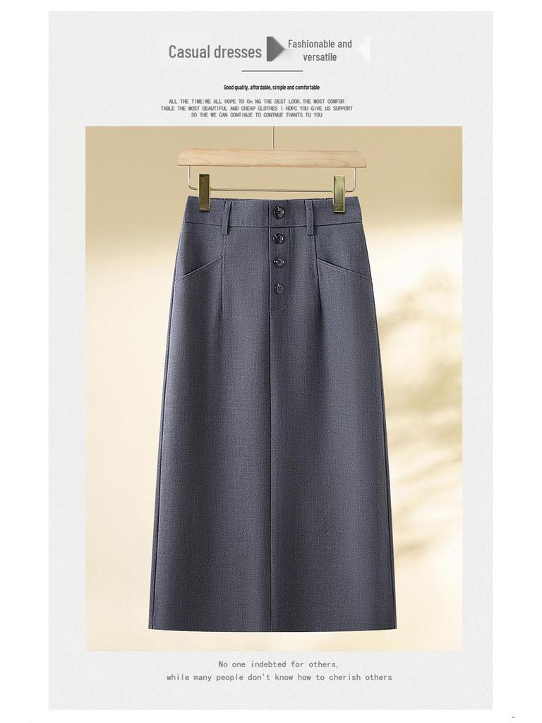 Damen hochtaillierter, schlankmachender Midirock für Frühling & Herbst 2025