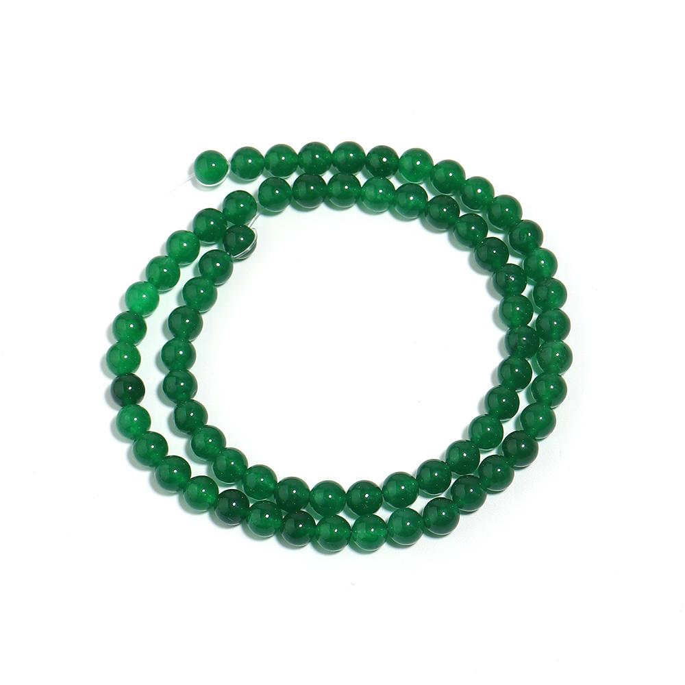 Natural Stone Beads 4 6 8 10 12 mm Dark Green Chalcedony Jade Round Loose Spacer Beads For Jewelry Making DIY Bracelets Necklace