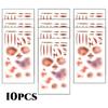 10pcs 3D Fake Scar Tattoos Sticker Body Face Realistic Scab Temporary Tattoos Halloween Horror Wound Bloody DIY Makeup Stickers