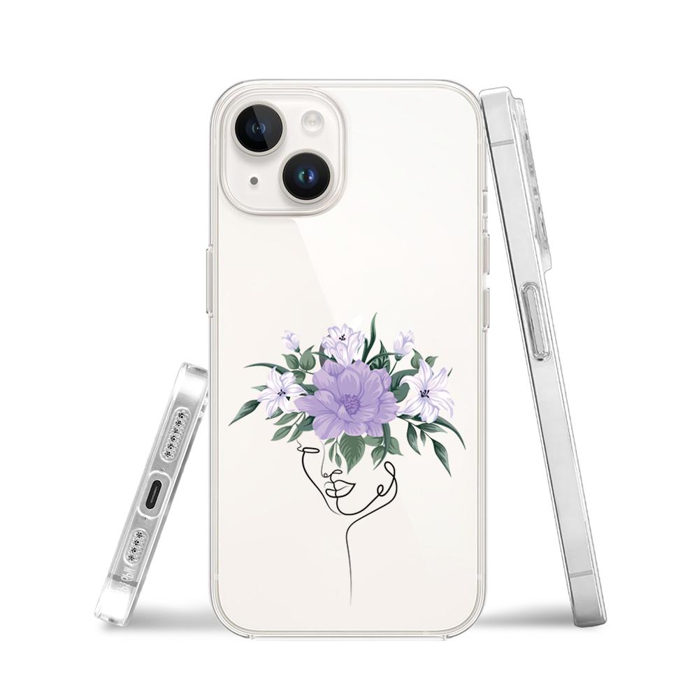 Etui Do Iphone 13 Przeźroczyste Silikonowe Flexi, Kobieta Z Kwiatami