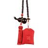 "Chinese Sandalwood Fortune Gourd Car Pendant for Safe Travel - High-End Car Accessory for Men and Women"