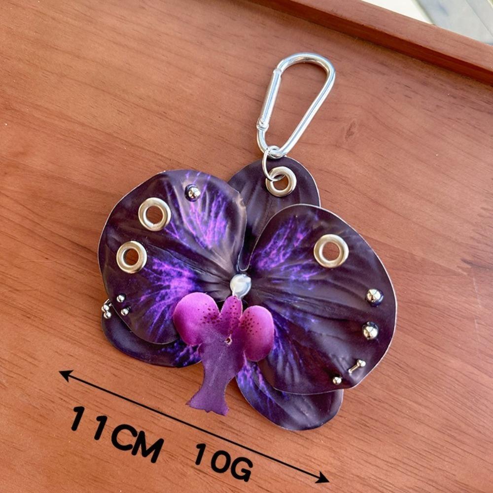 Colorful Simulation Flower Keyring Simulation Flower Flower Bag Pendant Butterfly Orchid Keychain