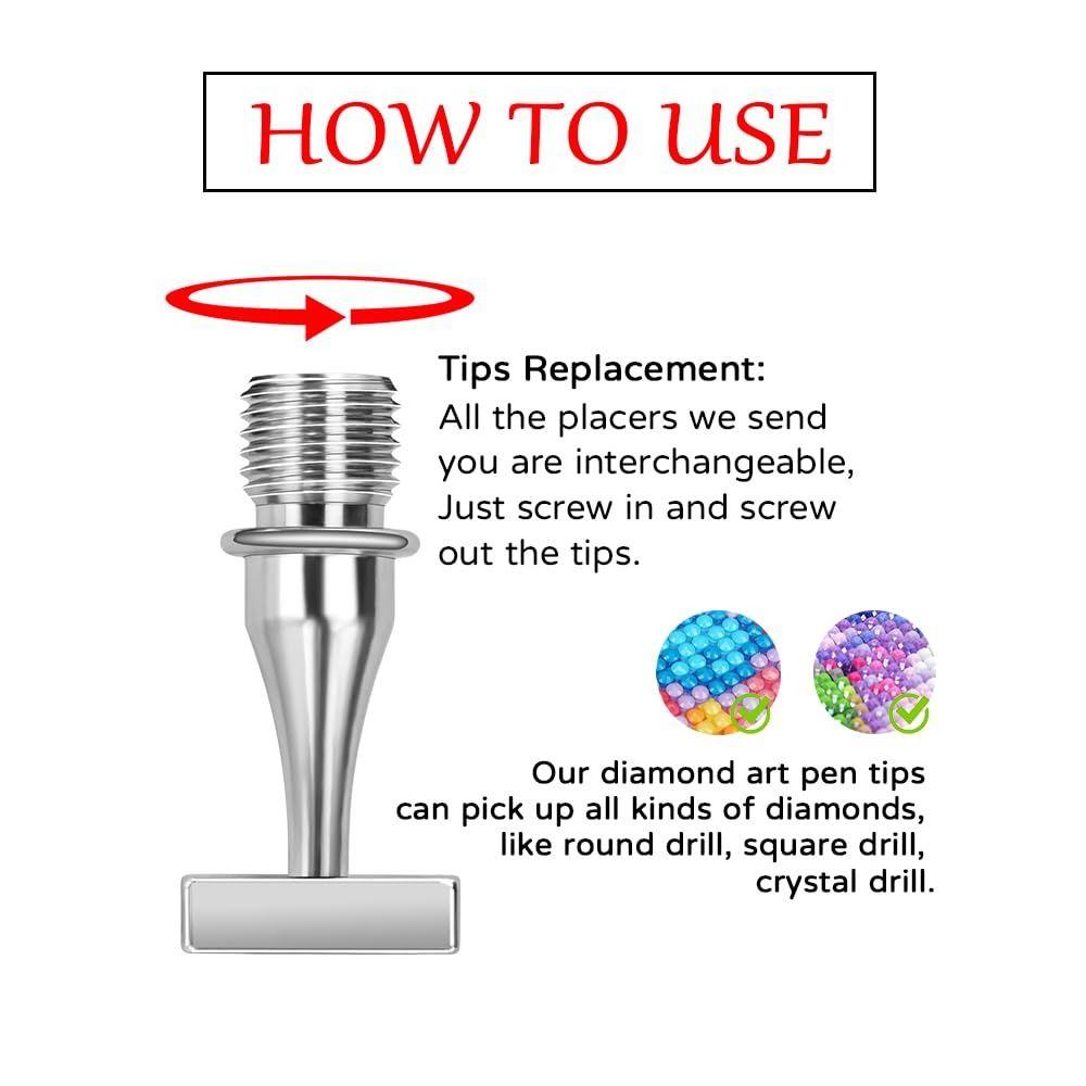 Art Pens New Threaded Bits Accessories Embroidery 5D Diamond Painting Tool for Embroidery Nail Art