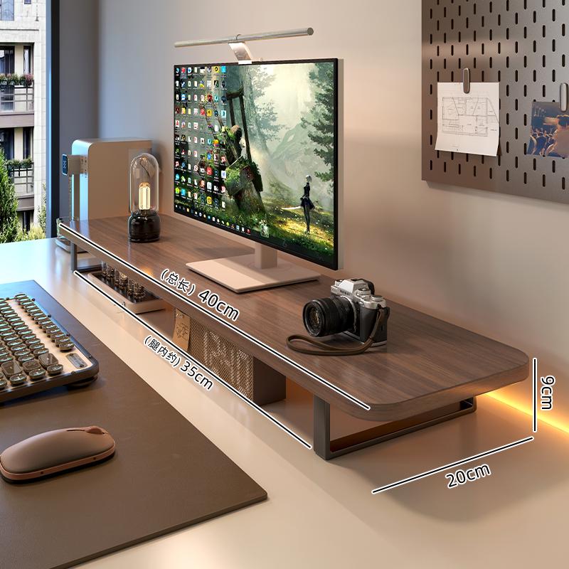 Adjustable Computer Monitor Stand & Desktop Storage Shelf