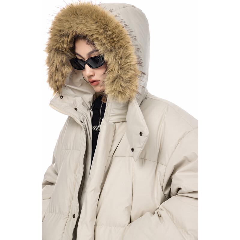 

ICH MODE Women s 90% White Duck Down American Retro Hooded Jacket XL