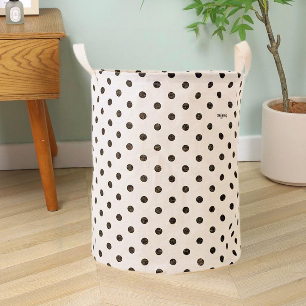 Foldable Waterproof Cotton Linen Storage Basket for Laundry