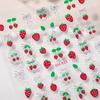 Fresh Sweet Fruits Strawberry Cherry Bowknot Love Heart Bow 5D Nail Art Stickers Self Adhesive Decorations Nail Manicure Decal