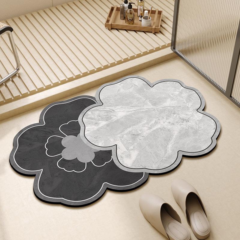 Light Luxury Soft Diatom Mud Floor Mat, Bathroom Floor Mat Can Be Cut, Water Absorption And Quick Drying, Non-Slip Mat At The Door Of The Bathroom