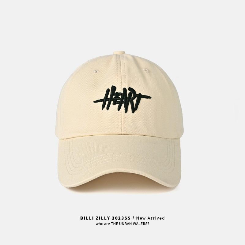 Hat Female peaked cap Deepened and widened face Small soft top baseball cap Men's versatile letter embroidered sun hat