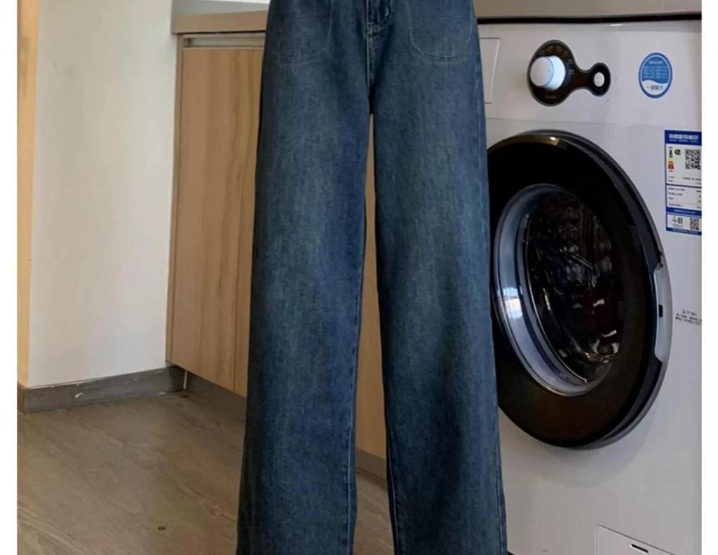 Damen Frühling/Sommer Retro Blaue High-Waist Straight-Leg Jeans - Schlankmachend, Lockere Passform, Fleecegefüttert für Kurvige Figuren