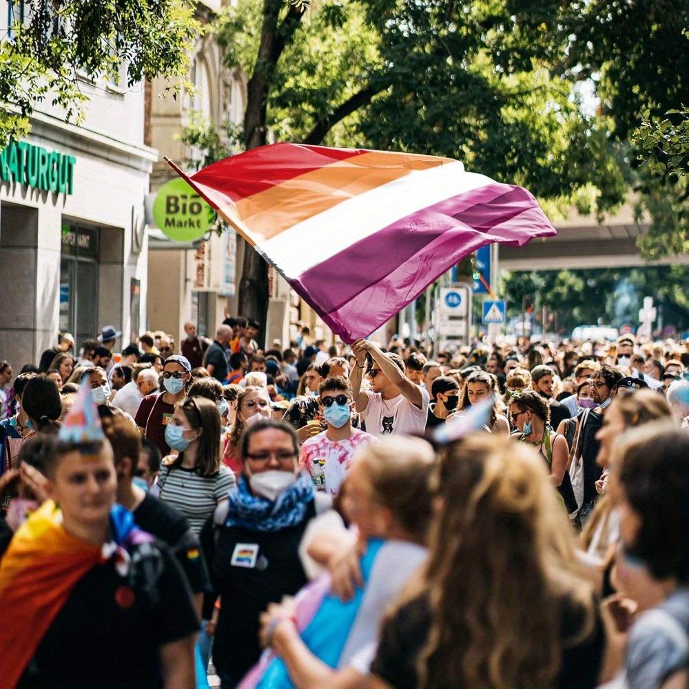 3 Styles 90*150cm (3*5ft) Lesbian Flag (without Flagpole) LGBTQ+ Pride Month Outdoor Garden Decoration