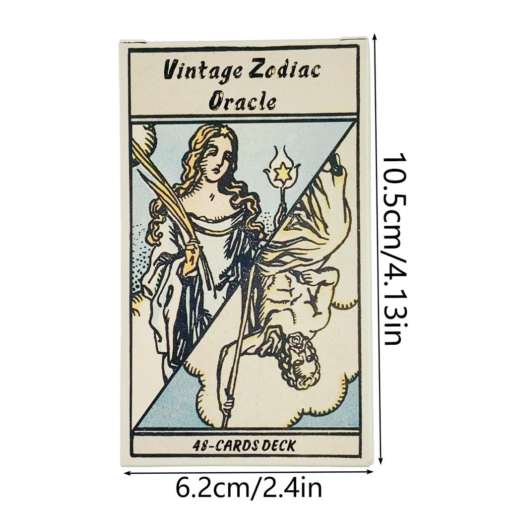 Vintage Zodiac Orakel Ein Kartendeck mit 48 Karten Klassisches Divinations-Meditations-Kartenspiel, Party-Spielkartenspiel Halloween- und Weihnachtsspiel