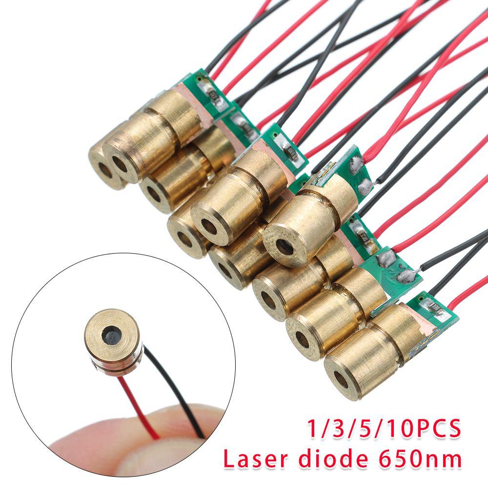 1/3/5/10Pcs Adjustable Lasers Dot Diode Module 650nm 6mm 3V Laser Diodes High Quality Line Laser Module Mini Copper Head