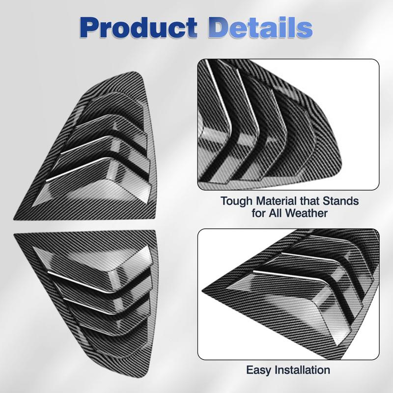 2 Stück hinterer Seitenfenster-Zierleisten-Spoiler für BMW X4 G02 2018      2024 Fensterblenden-Abdeckung Lüftungsschlitze