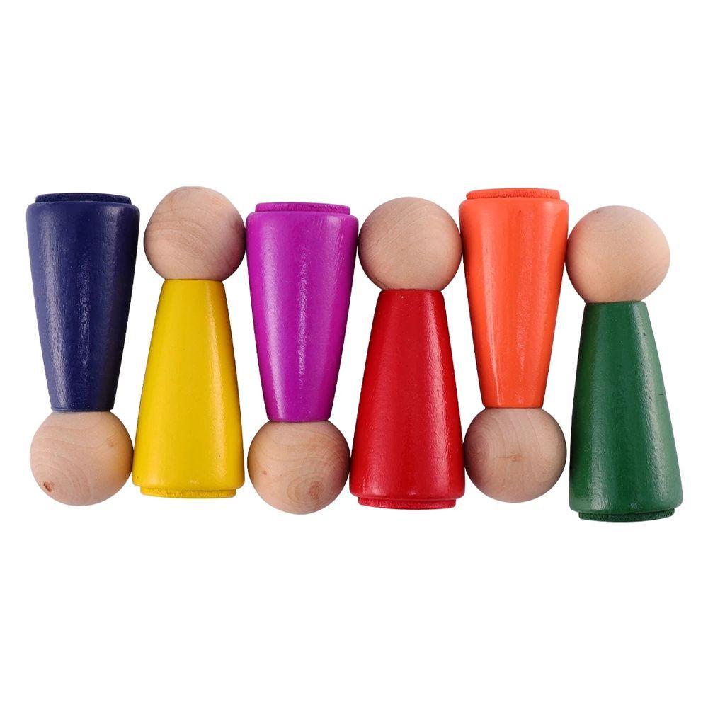 Toys Colorful Blocks Assembled House Building Blocks Rainbow Color Puzzles Toy Peg Dolls