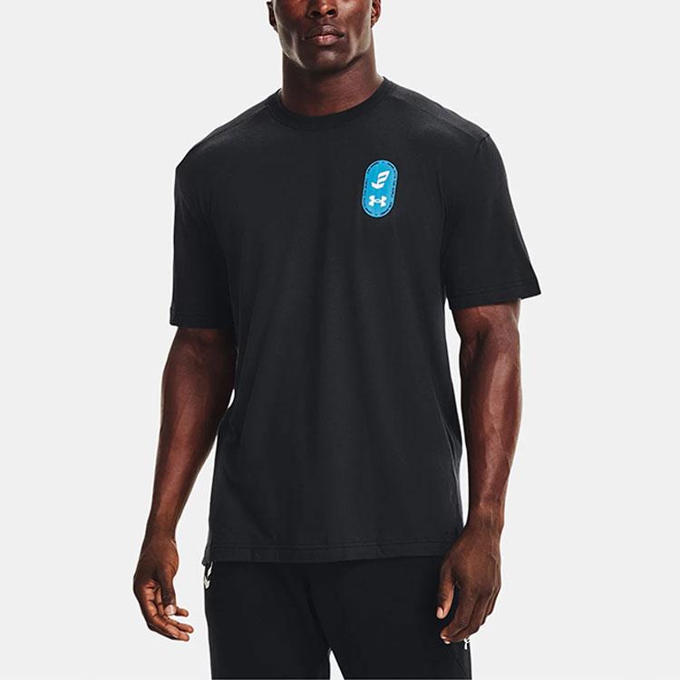 Under Armour Graphic Logo Crew Neck Breathable Short Sleeve T-Shirt Men Tops Black 1366532-001