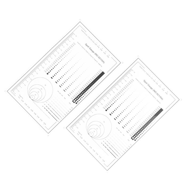 1/2Pcs Spot Gauge Comparison Card Ruler Point Dot Line Gauge Scratched Area Circle Ellipse Diameter Width Thickness Micrometer
