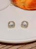 Sparkling And Exquisite Zircon Stud Earrings, Feminine Charm, Versatile And Geometric Earrings, High-end Earrings