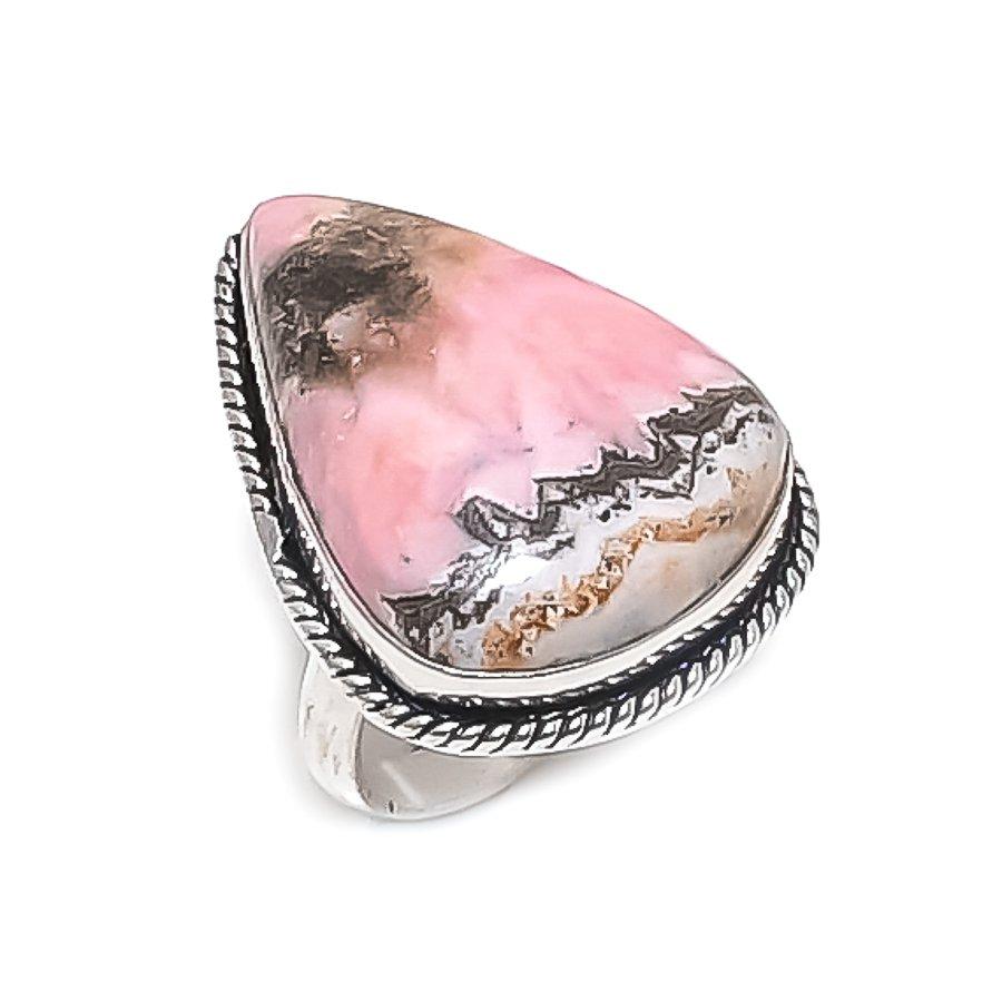 

Natural Rhodochrosite Gemstone 925 Sterling Silver Jewelry Ring Size 9 q3T99
