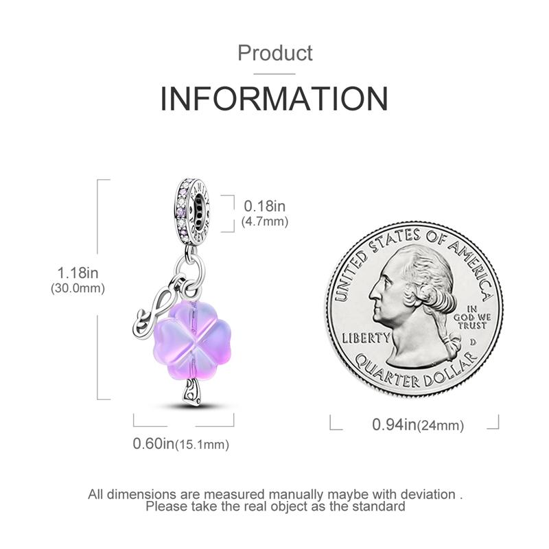 Charms Copper Purple Glass Flower Family Pendant Beads Fit Charms Plata Original Bracelet Beads Women Jewellery Making