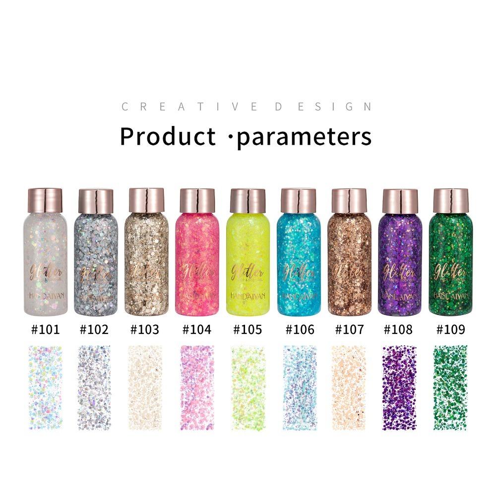 HANDAIYAN Neues Make-up, blinkender Lidschatten, flüssiges Mädchen-Gesicht, Bühnen-Make-up-Gel, flüssige Pailletten, Körpermilch, Ritual, Schönheits-Make-up