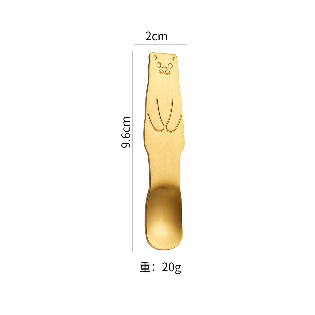 304 Stainless Steel Ice Cream Spoon Creative Cute Bear Dessert Small Spoon Children's Sugar Spoons Tableware mini spoons