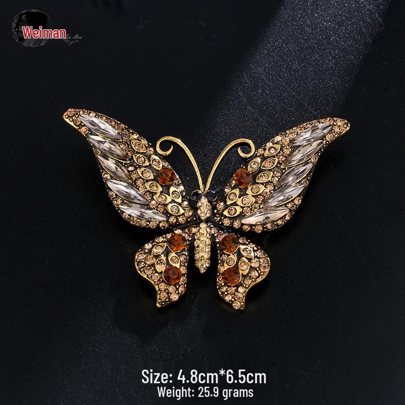 Broche Mariposa de Cristal Acrílico - Elegante Accesorio para Traje de Mujer y Cheongsam