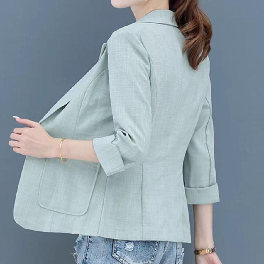 Casual Blazer Lightweight Sun Protection Jacket Women Breathable Thin Short Spring  Suit Petite