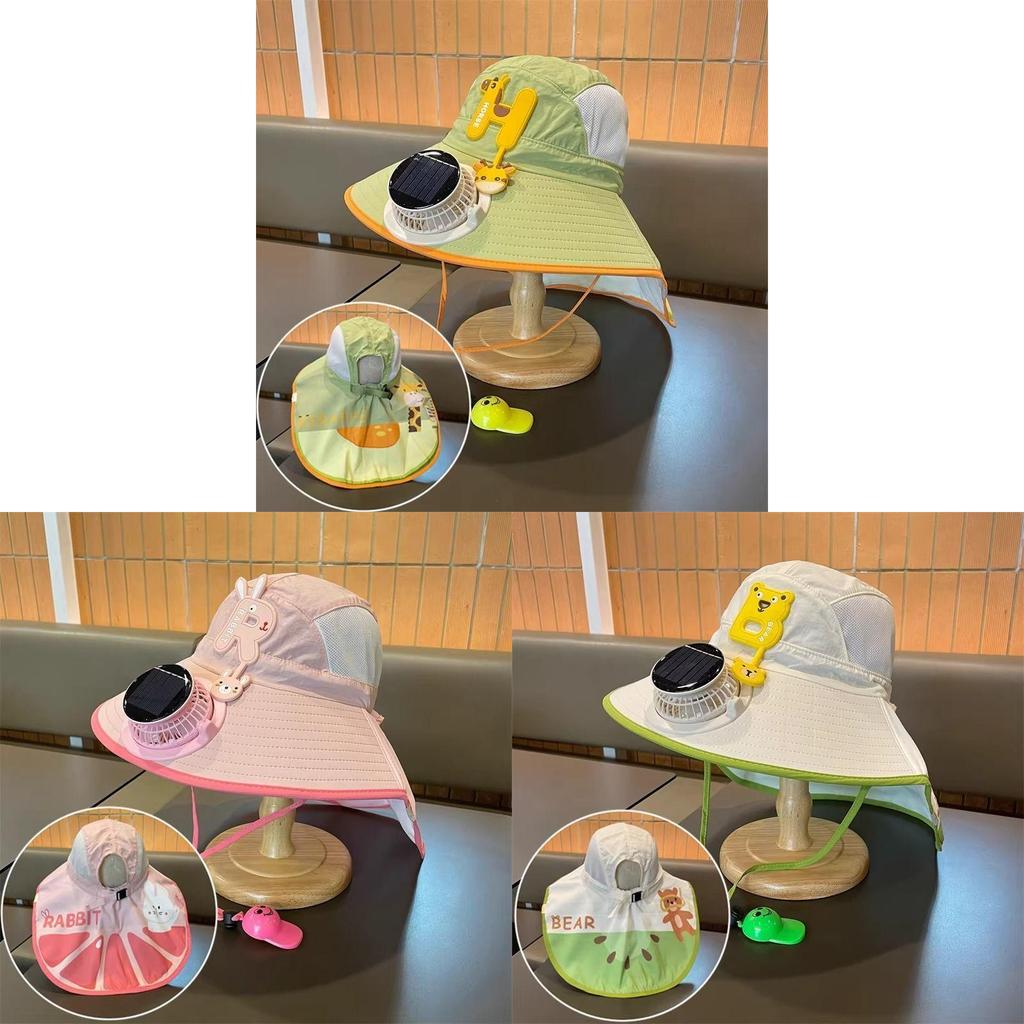 Sunflower Kids Sun Hat With Solar Fan And Whistle For Summer Sun Protection