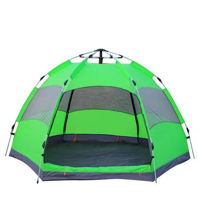 8 Person Easy Pop Up Camping Tent Double Layer Instant Automatic Pop Up Hexagonal Tent Green