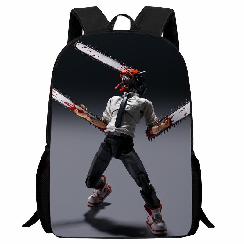 Printed Two-Dimensional Chainsaw Man Schoolbag, Primary School Student Cartoon Chaaw Man Backpack