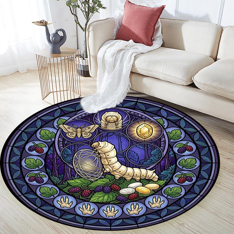 Bee Honey Glass Round Area Rug Under Office Chairs Bedroom Living Room Home Decor