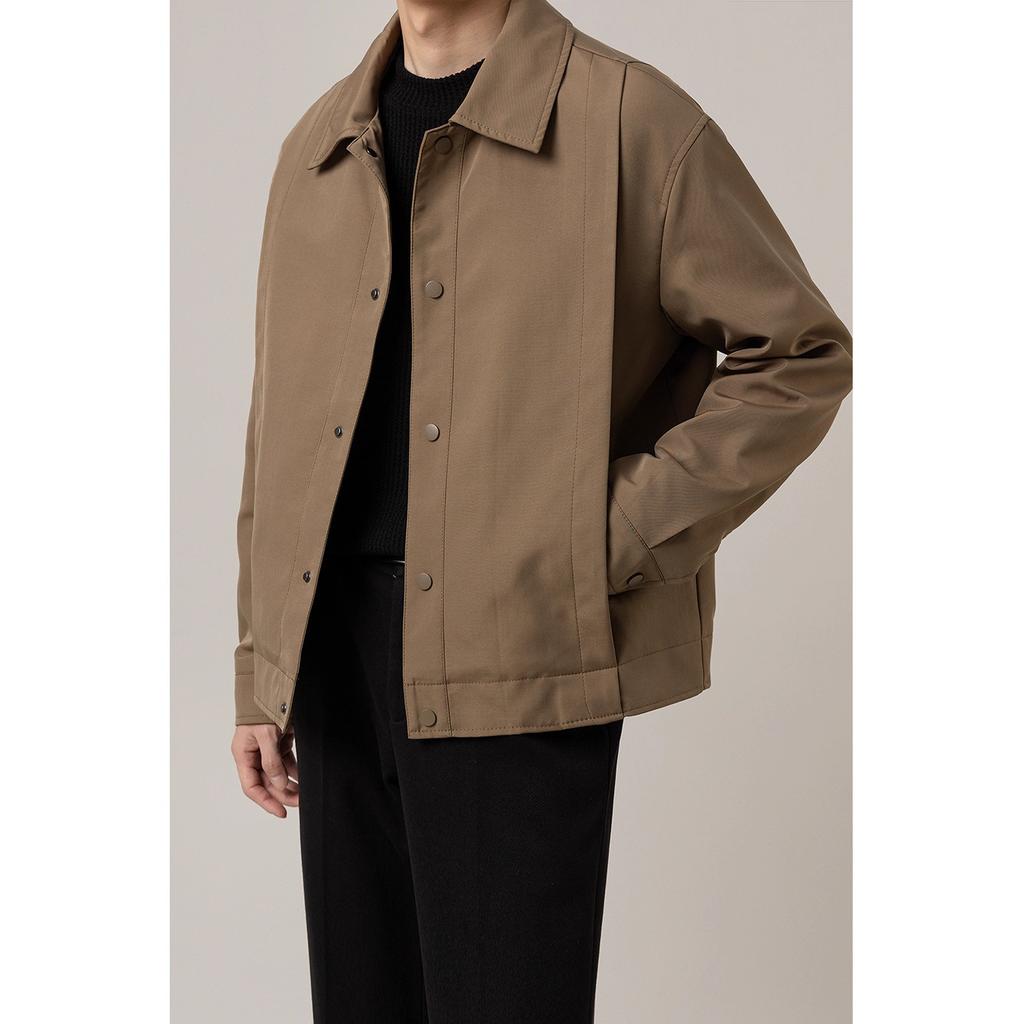 Frühling und Herbst Neue Lässige Lockere Kurze Jacke Trendiger Revers Herren Oberteil