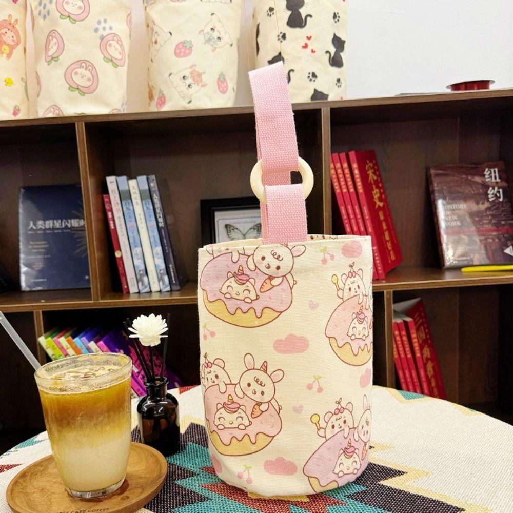 

Cat Cartoon Animal Bucket Bag Large Capacity Lunch Bag Casual Mummy Bag Girls Style F