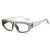 Square Blue Light Blocking Reading Glasses for Men Fashion Yellow Small Frame Double Bridge Hollow Out Prescription Eyewear
