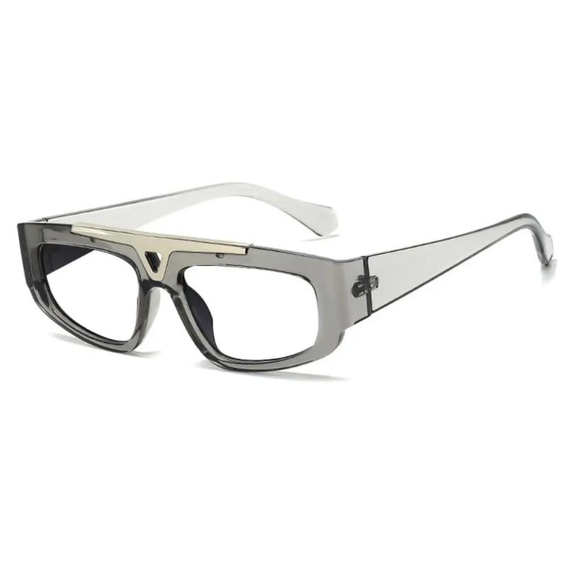 Square Blue Light Blocking Reading Glasses for Men Fashion Yellow Small Frame Double Bridge Hollow Out Prescription Eyewear