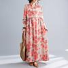New Retro Printed Loose Belly Shading Mulle Lace Long Sleeve Dresses