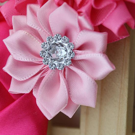 Cute Flower Pendant Rhinestone Rose Pendant Hairband for Birthday Party