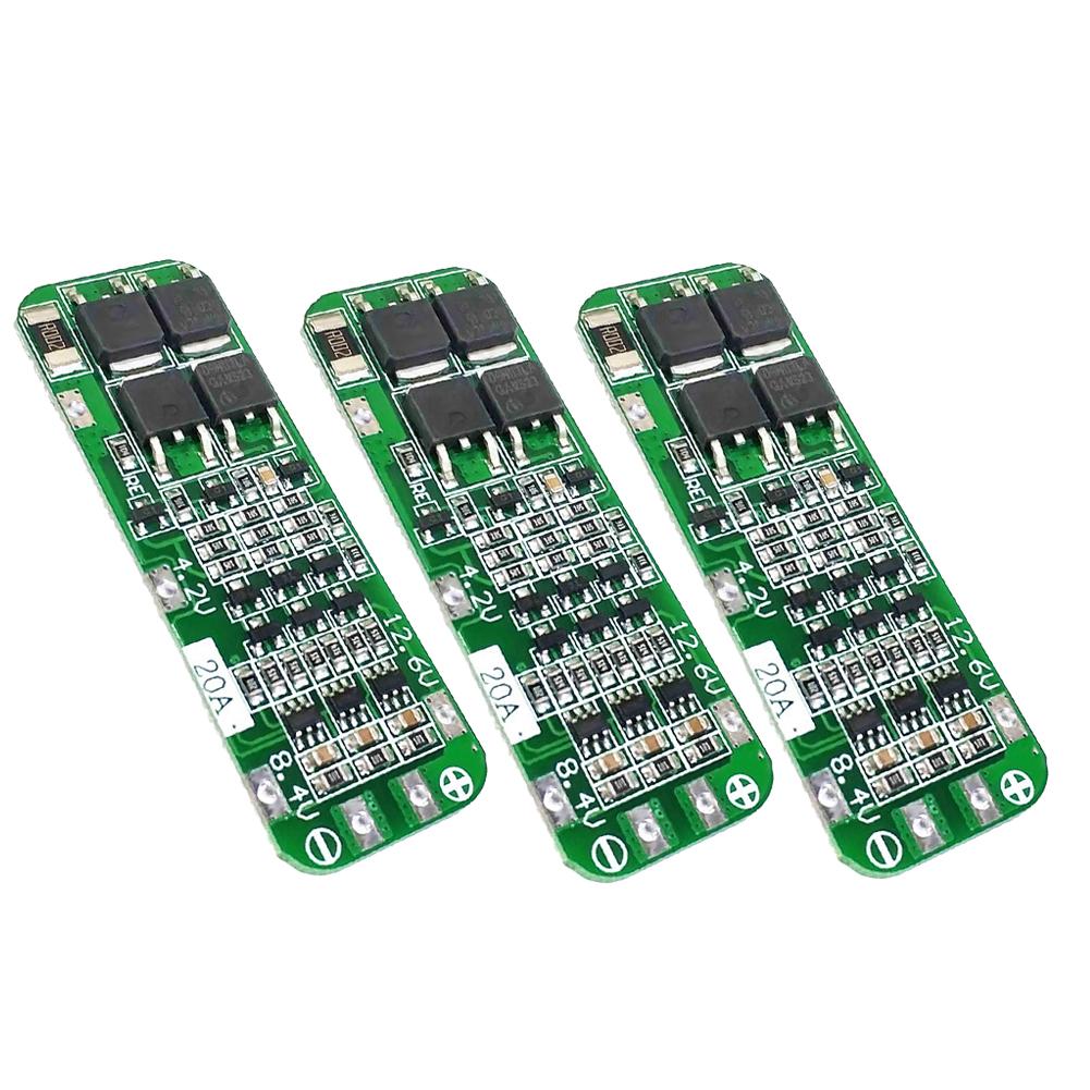 3-10pcs 3S 20A Li-ion Lithium Battery 18650 Charger PCB BMS Protection Board 12.6V 59x20x3.4mm Li-ion Battery for Drill Motor