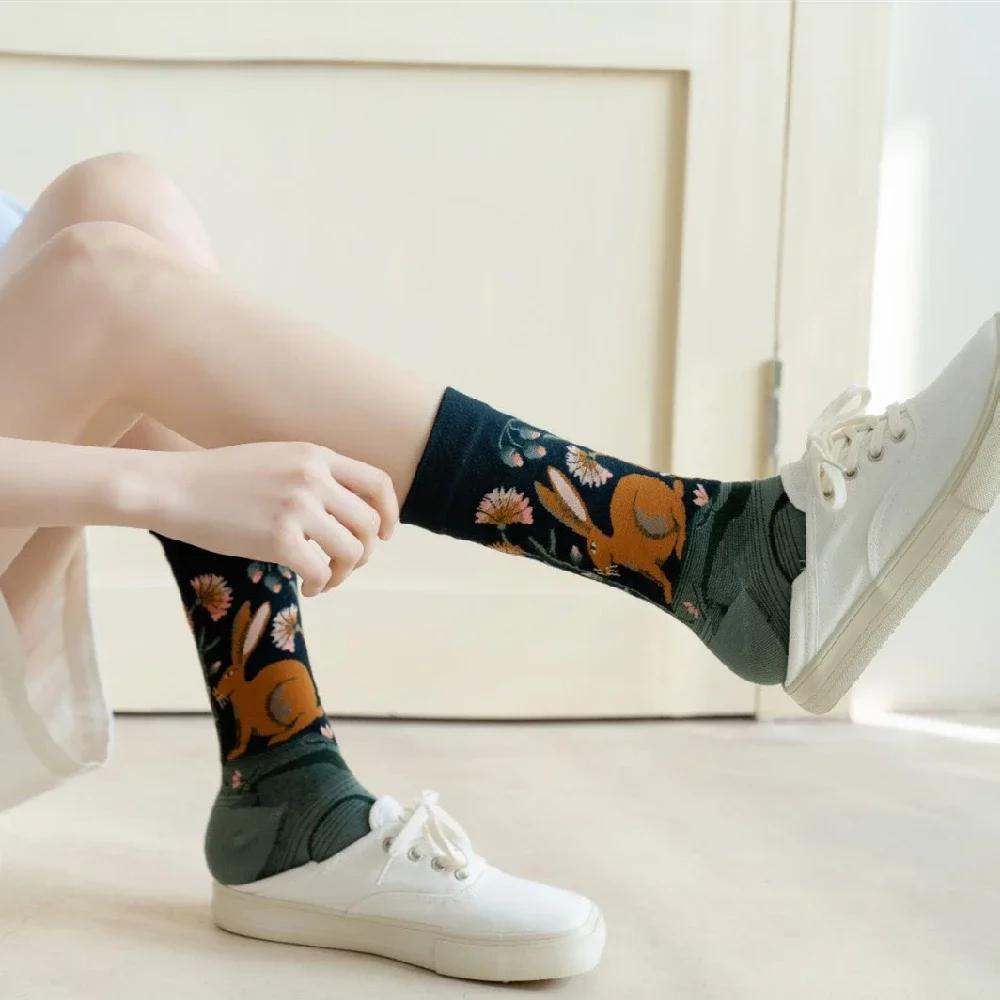 Colorful Cartoon Creative Fashion Vine Graffiti Novelty Men Women Socks Winter Warm Comfortable Cotton Sokken Dropship