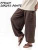 [ZAIDEA] Relaxed Fit, Figure-Flattering, Ethnic Cotton Sarouel Pants, Elastic Waist, Easy Pants, Men's & Women's, Unisex, Loungewear, One Size Fits Al
