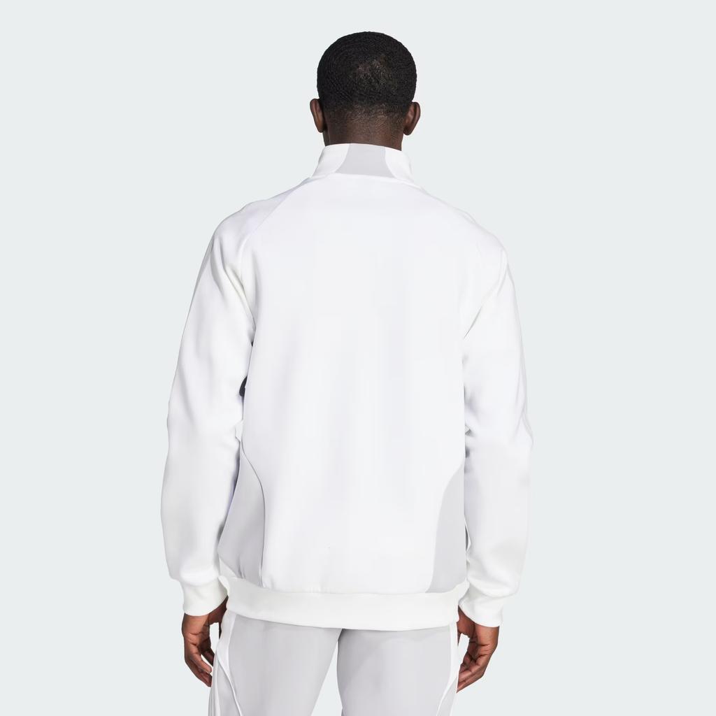 Adidas Track Real Madrid UBP Logo Stand Collar Raglan Long Sleeve Jacket Men Jacket White Light-Gray JN3069