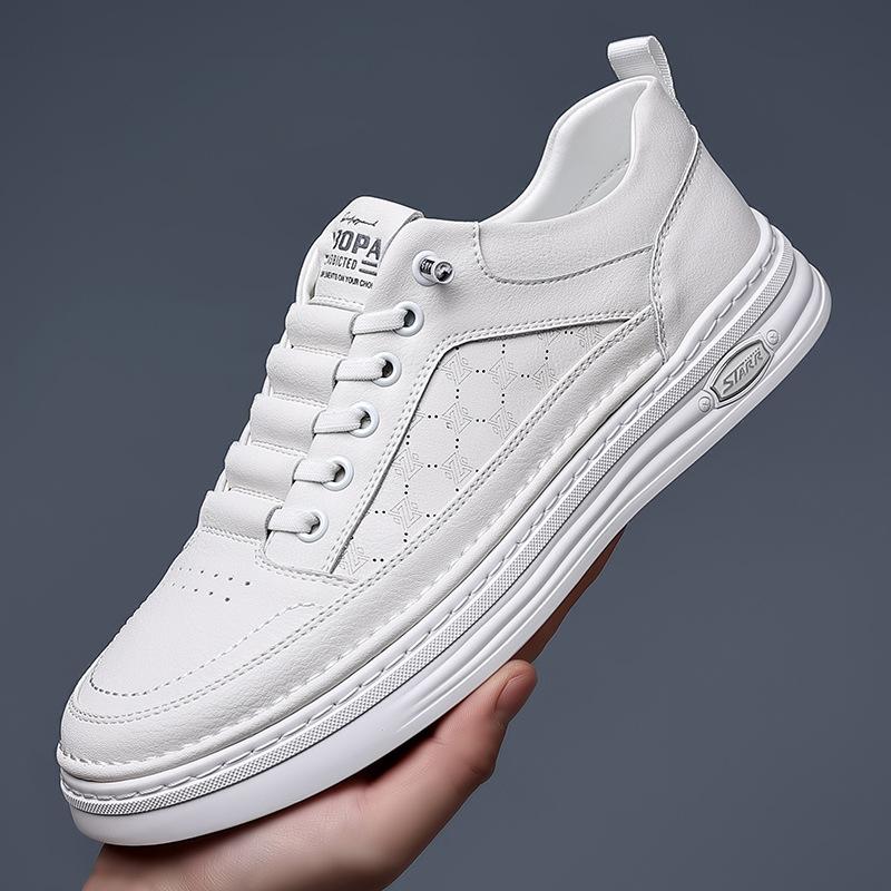 Autumn leather shoes men's business sports casual white shoes British fashion versatile