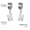 Cute Cat Kitten Heart Drop Earrings for Women Girls Stainless Steel Gold Color Hoop Earring Fashion Jewelry Gifts for Pet Lover