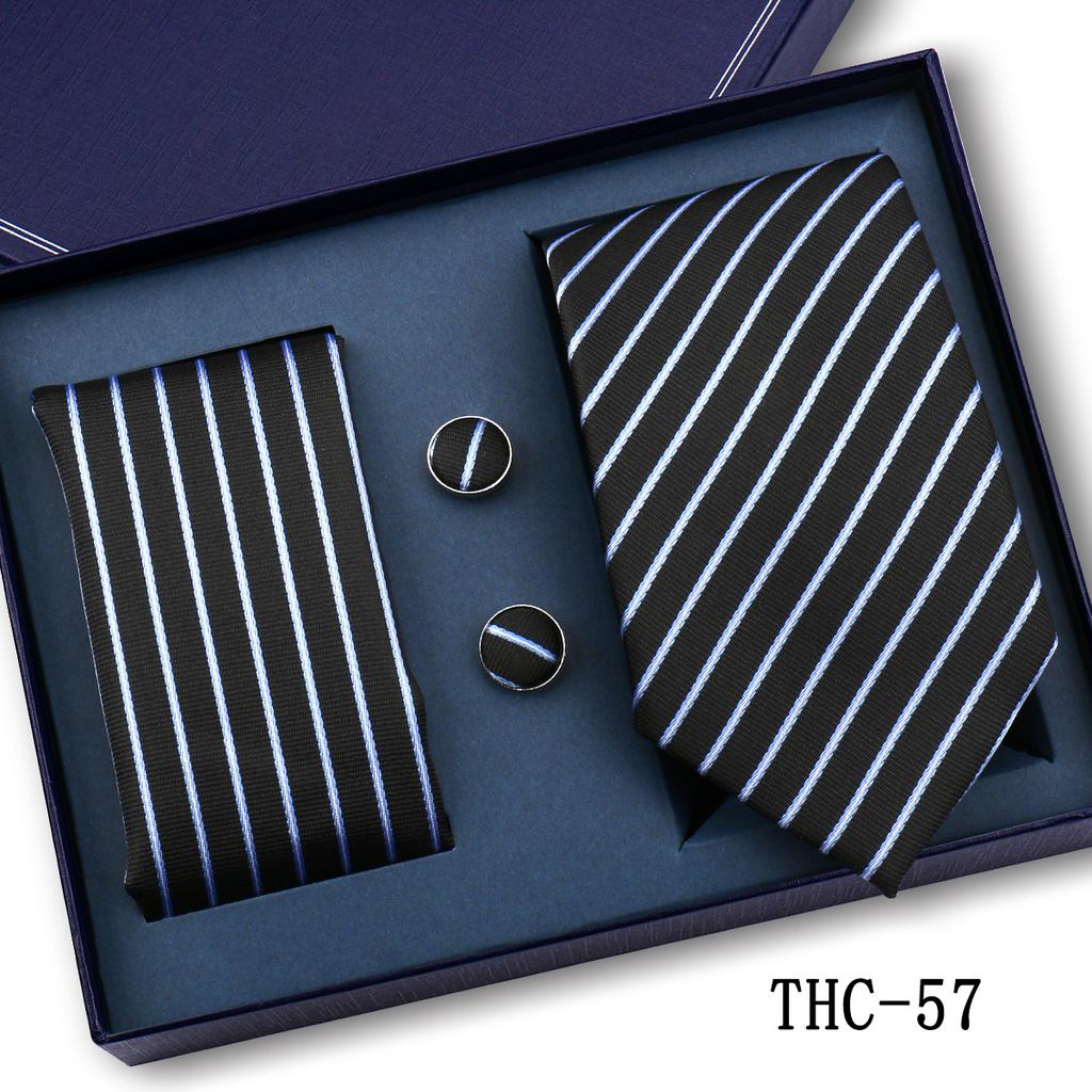 Men'S Business Tie Pocket Square Scarf Gift Box Set Formal Wedding Professional Shirt Trendy Tie Worker