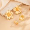 Bohemian-Style 4pcs Starfish Earrings Set Summer Beach Vacation Ear Clip Jewelry Party Gift Metal Star Flower Stud Earring